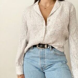Aritzia Wilfred Button Up Floral Blouse